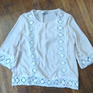 Vintage Queens Women's Cream Lace Blouse Size S